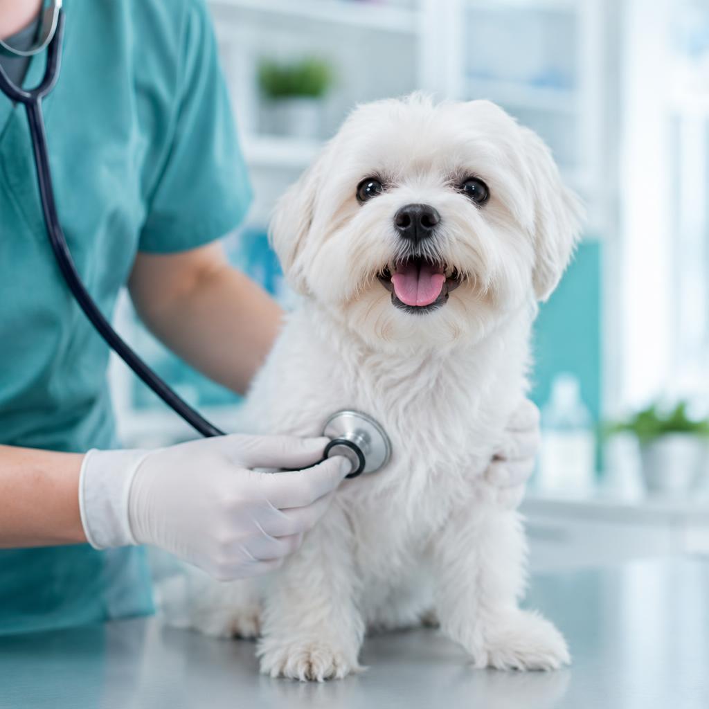 Atendimento veterinário a um cão